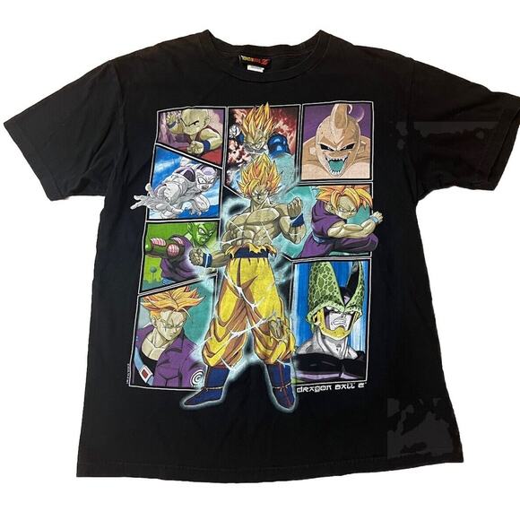 Vintage Dragon Ball Z Shirt Size M Goku Trunks Cell Buu Vegeta Anime 90s - Picture 1 of 11